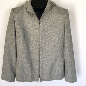 LRL Ralph Lauren Gray Lambswool Hooded Jacket